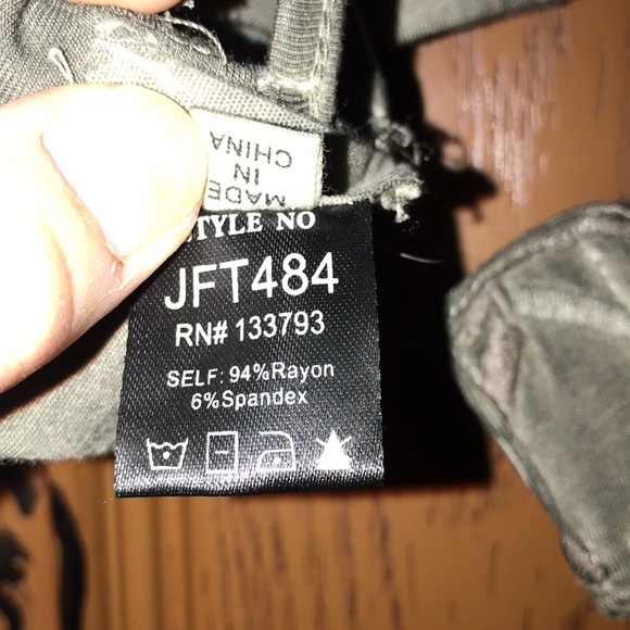 POL Intimates Distressed Green Triangle Bralette With Strappy Lace Back - Picture 12 of 13